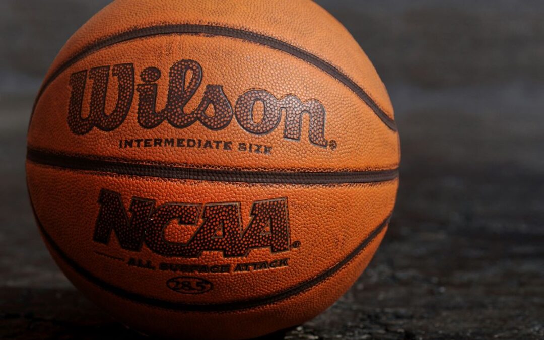 Wilson brand basketball with NCAA logo